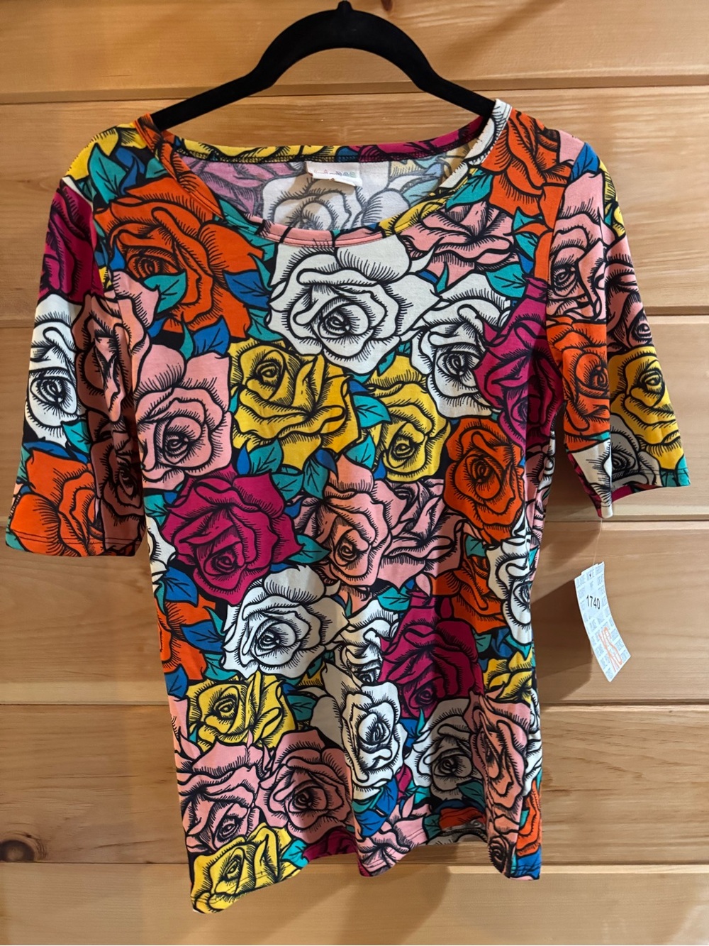 LuLaRoe Multicolor Rose Print Gigi